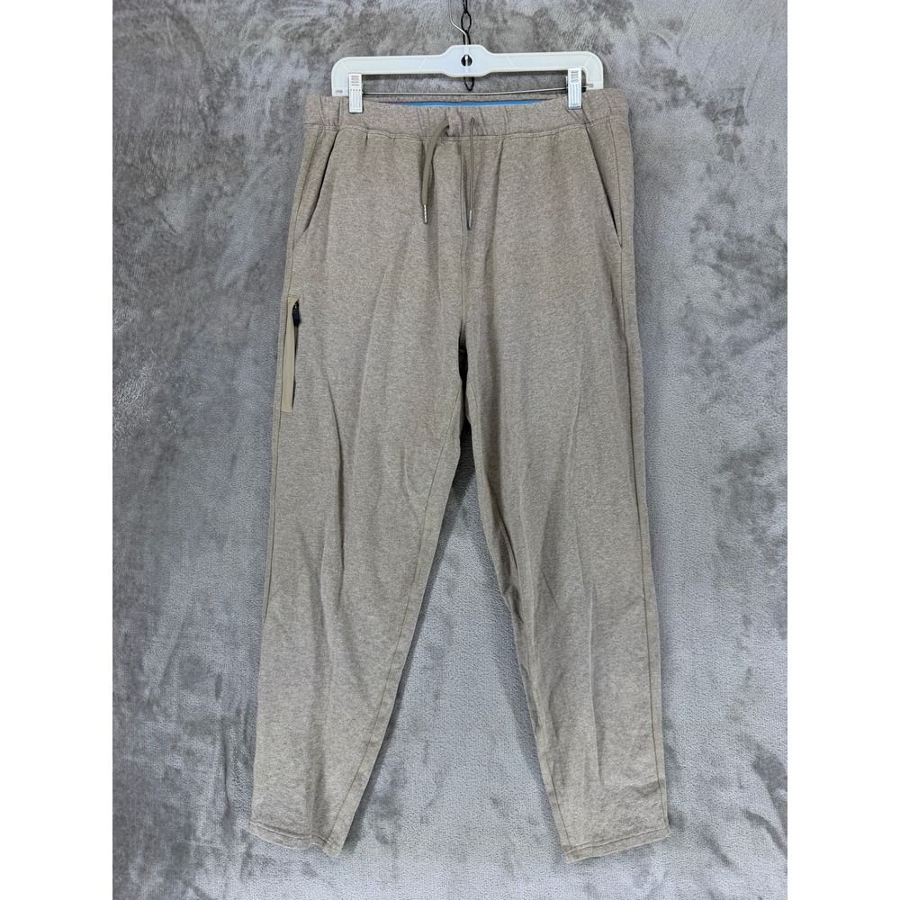 Mack Weldon Ace Sweatpants Mens Large Tan Heathered Joggers EUC